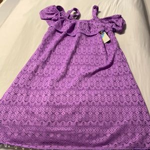 NWT! Purple lace cover-up off the shoulder